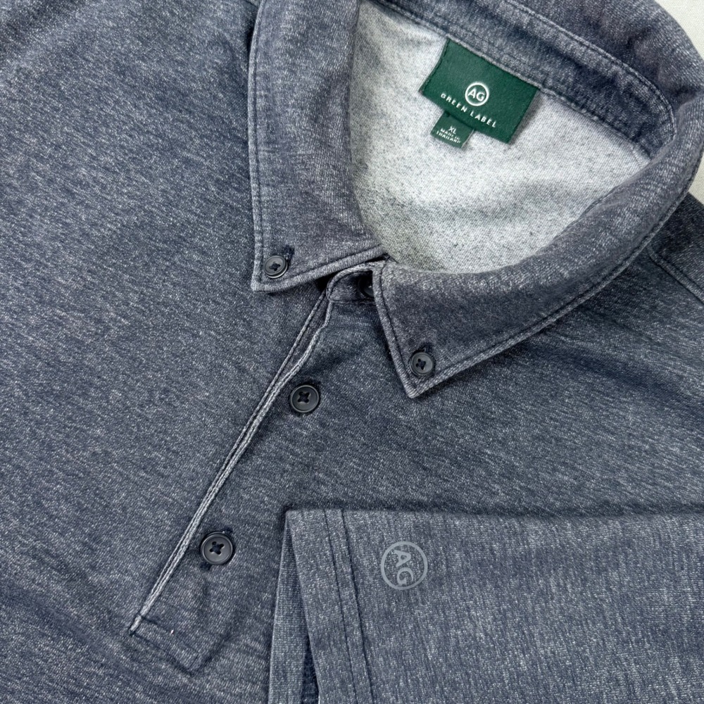 Adriano Goldschmied Polo Shirt en XL Green Label Heathered Gray Preppy Designer
